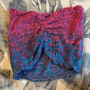 Vibrant Pink and Blue Ruched top